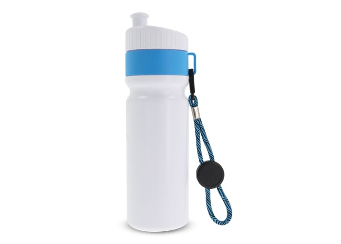 Bidon de sport 750ml à personnaliser fabriqué en Europe Blanc et Bleu clair